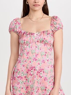 For Love & Lemons Pink Floral Mini Dress